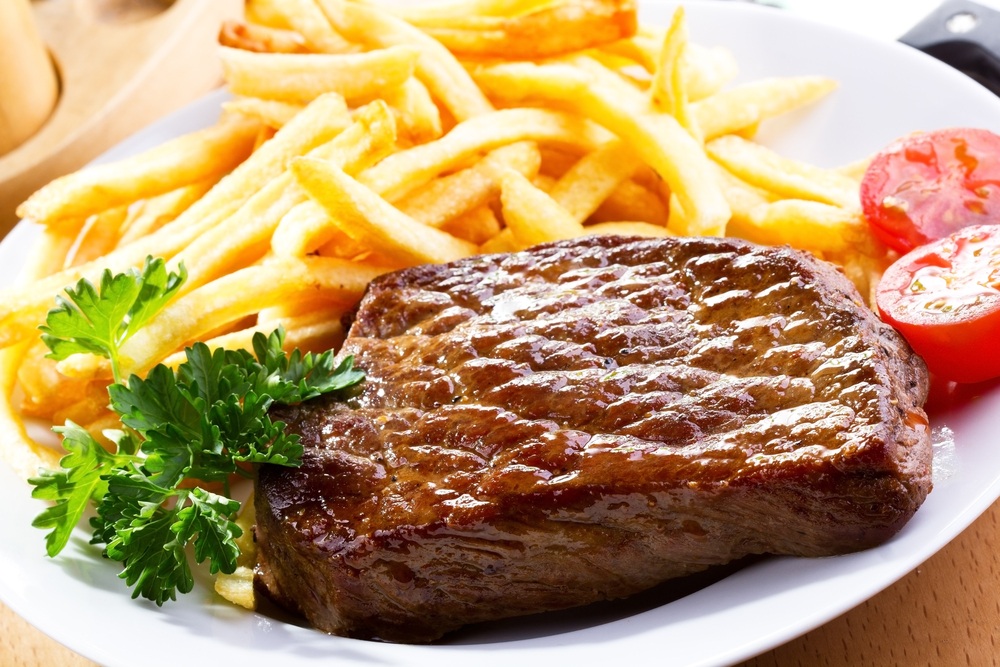 steak with fries