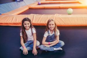 two girls at trampoline park